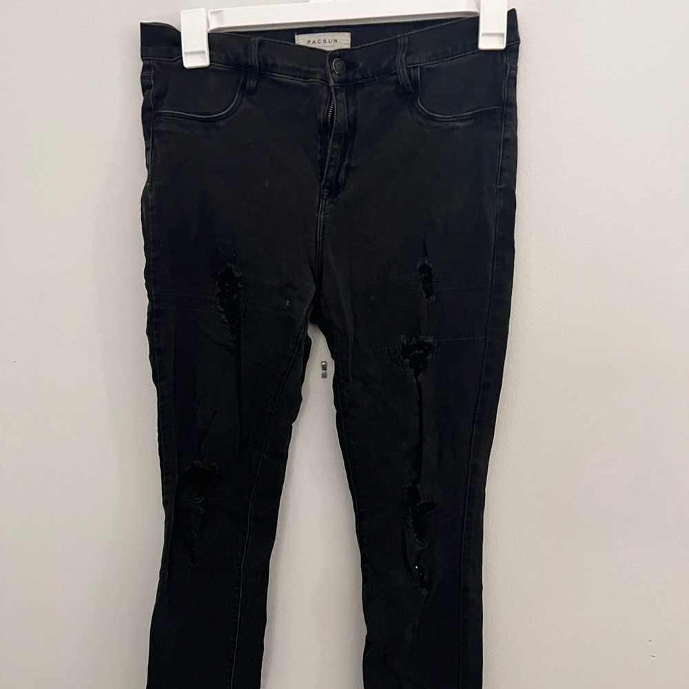 Pacsun Black Distressed Jegging